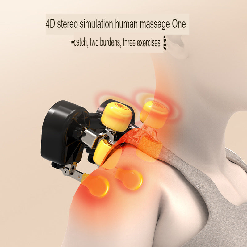Nackenmassagegerät mit Wärme, wiederaufladbares, kabelloses elektrisches Massagekissen, Tiefenmassage zu Hause zur Muskelentspannung | AUX-WJH706