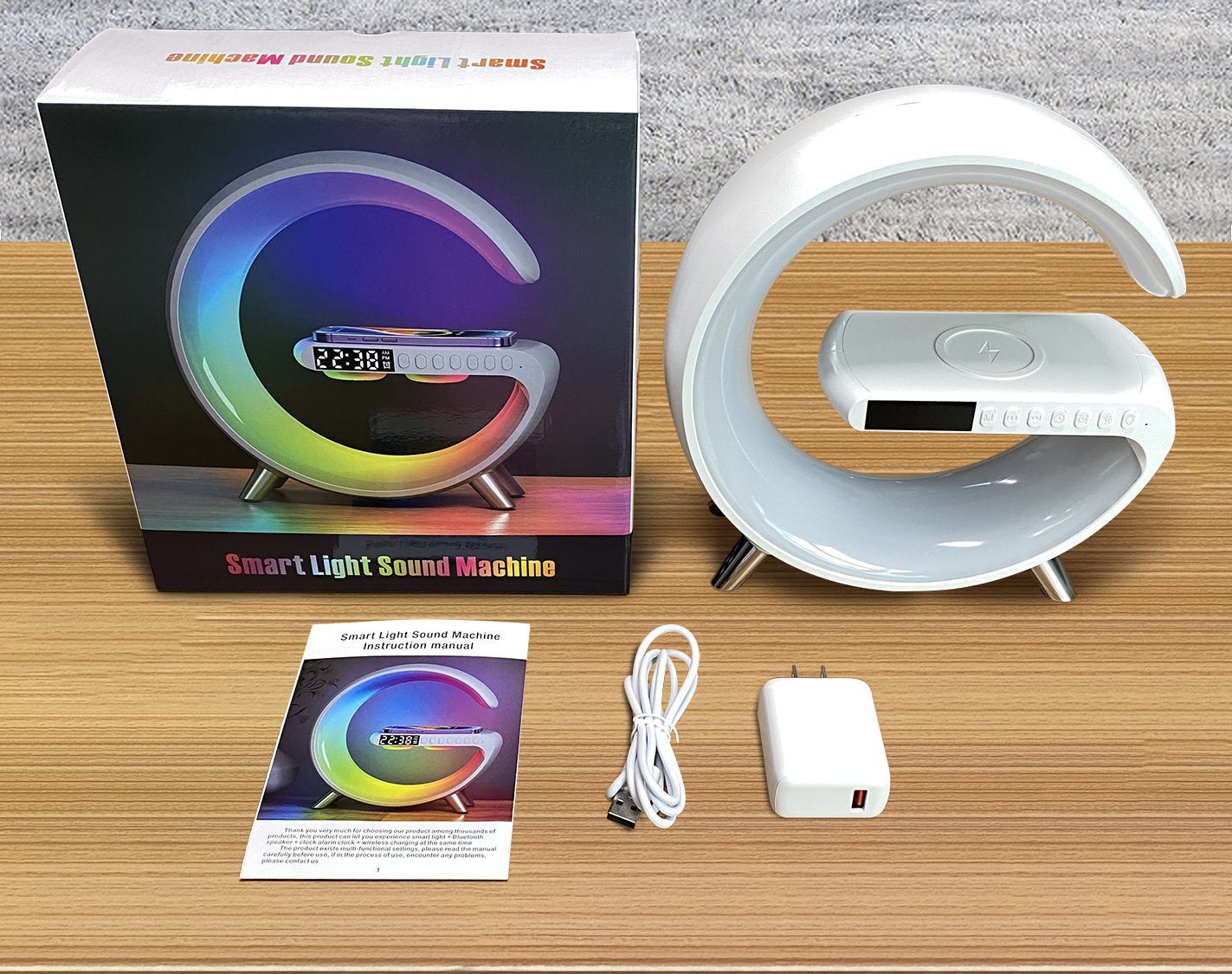 G-Speaker 15W Wireless Charger Wecker Bluetooth mit APP-Steuerung RGB Schreibtischlampe LED | 1001