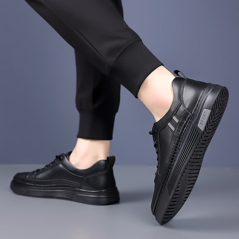 Leder-Sneakers, lässig, spitze Zehenpartie, bequem, atmungsaktiv, Schnürschuhe | L8081