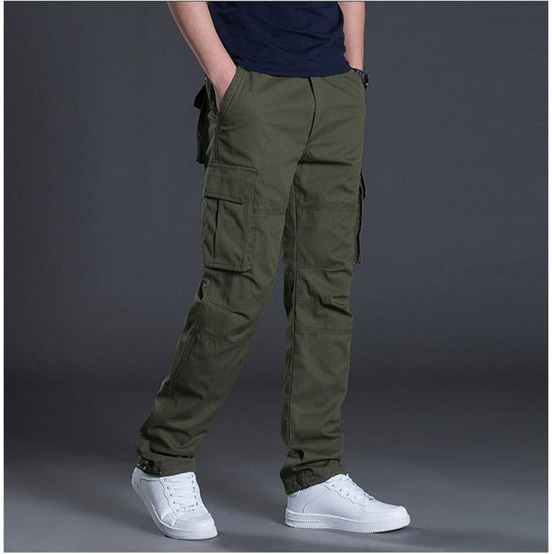 Herren Cargohose Casual Multi Pockets Militär Taktische Lange Hose Outwear Gerade Winterhose | J117