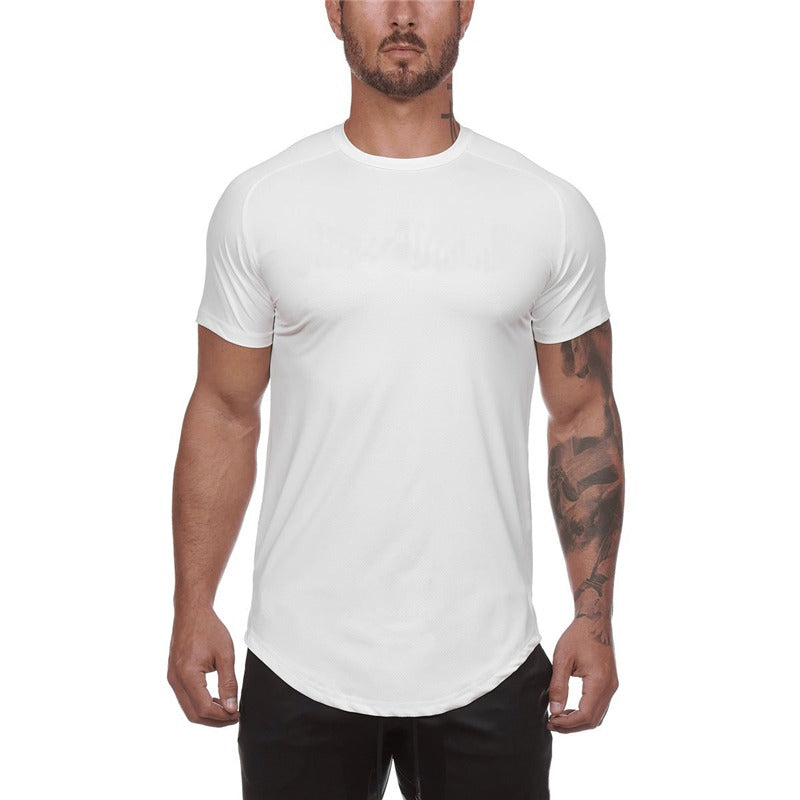Herren Mesh Schnelltrocknend Atmungsaktiv Fitness Bodybuilding O-Ausschnitt Slim Fit Tops | 6643