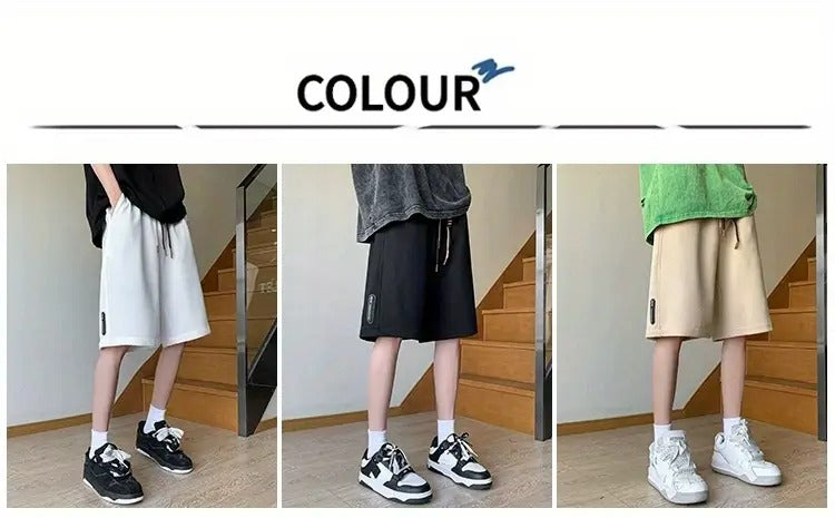 Leichte Lounge-Shorts aus Waffelstrick für Herren – Locker sitzende, schnelltrocknende Sportshorts mit Kordelzug in der Taille für den Sommer | DK34