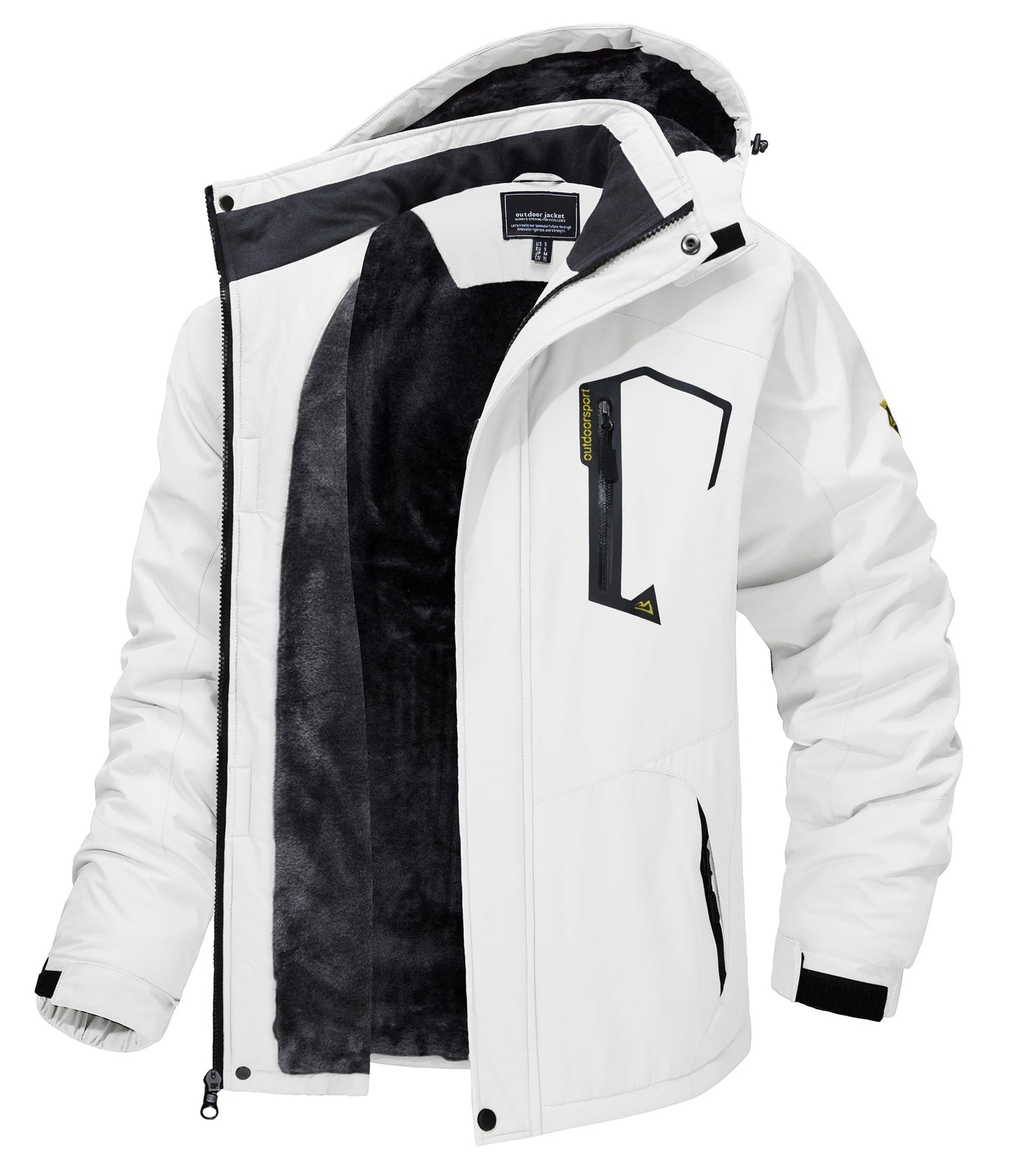 Wasserdichte Skijacke für den Winter, warme Fleecejacke für den Außenbereich, wasserabweisend, Windjacke, Kapuzenjacke, Übermantel | TJ153