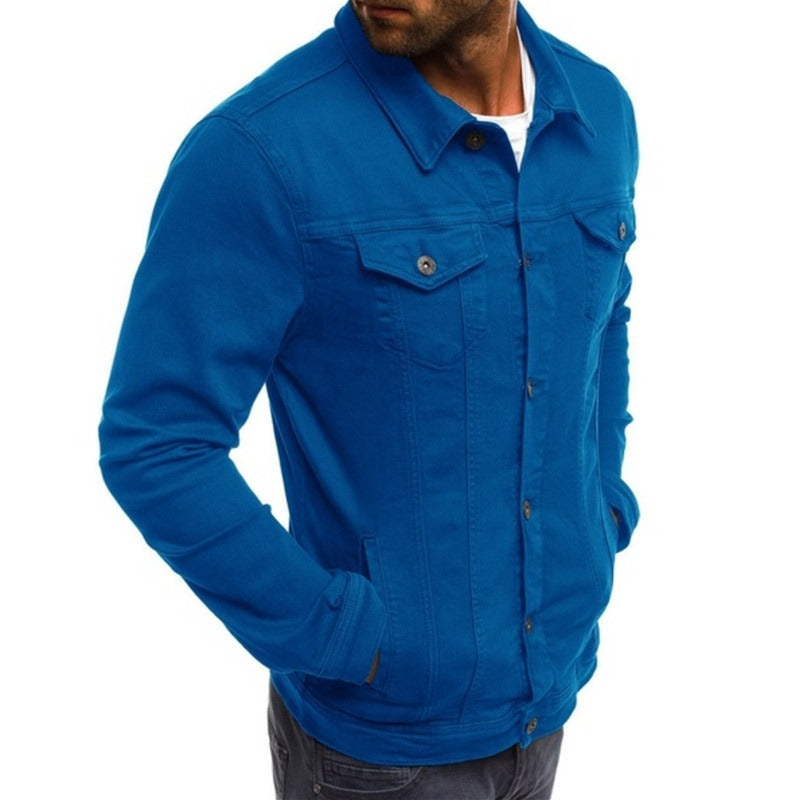 Hochwertige Jeansjacke, lässig, einfarbig, Streetwear-Mantel, Strickjacke, Knopfleiste, Arbeitsjacke, Oberteil | zc132