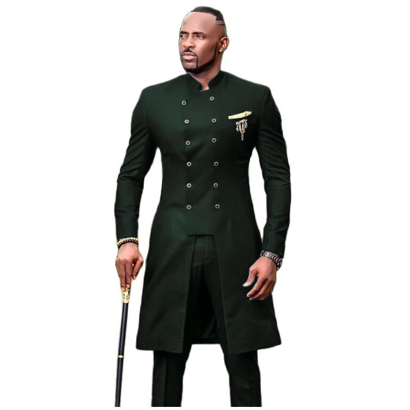Herren Zweireiher Smoking Anzug Hochzeit Bräutigam Slim Jacke + Hose | 1873