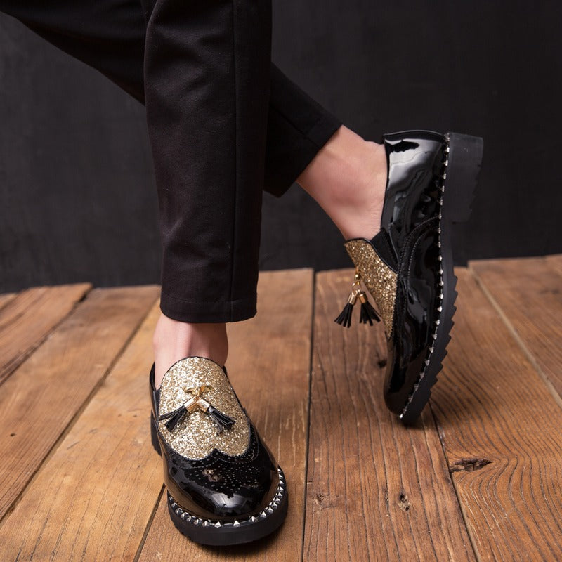 Elegante Herrenschuhe aus echtem Leder im Brautdesign