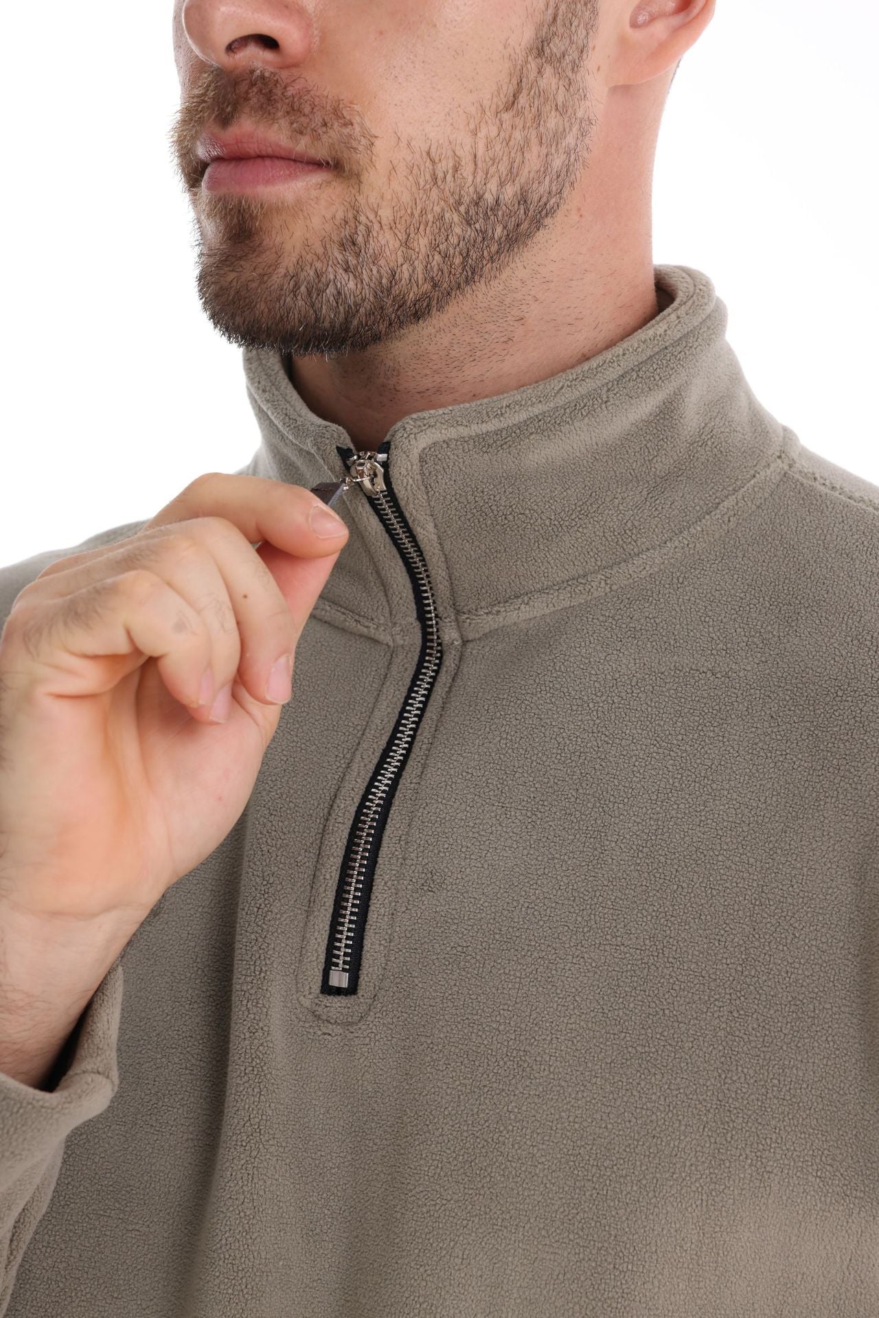 Herren Fleece Pullover Sweatshirts | Herbst-Winter 2025 Europa Mode | Half-Zip Stehkragen Tops | HD08