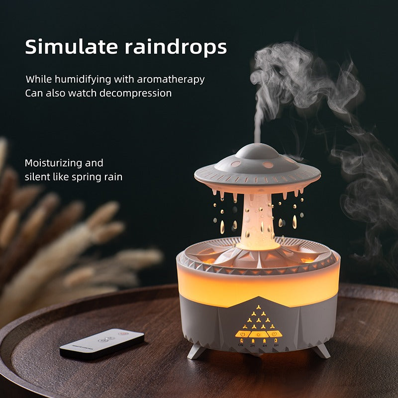 Fernbedienung Regentropfenwolke Luftbefeuchter 7 Farben LED Lampe UFO Aroma Diffusoren | X01
