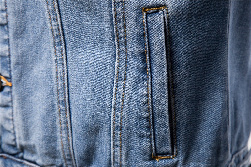 Herren Winter Langarm Baumwolljacke Lässige Jeansjacke in Übergröße | jk609