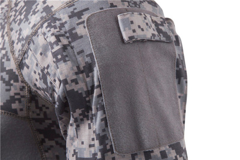 Herren Camouflage Stitching Casual T-Shirt Stehkragen Langarm Leichter Pullover | 1815-G11