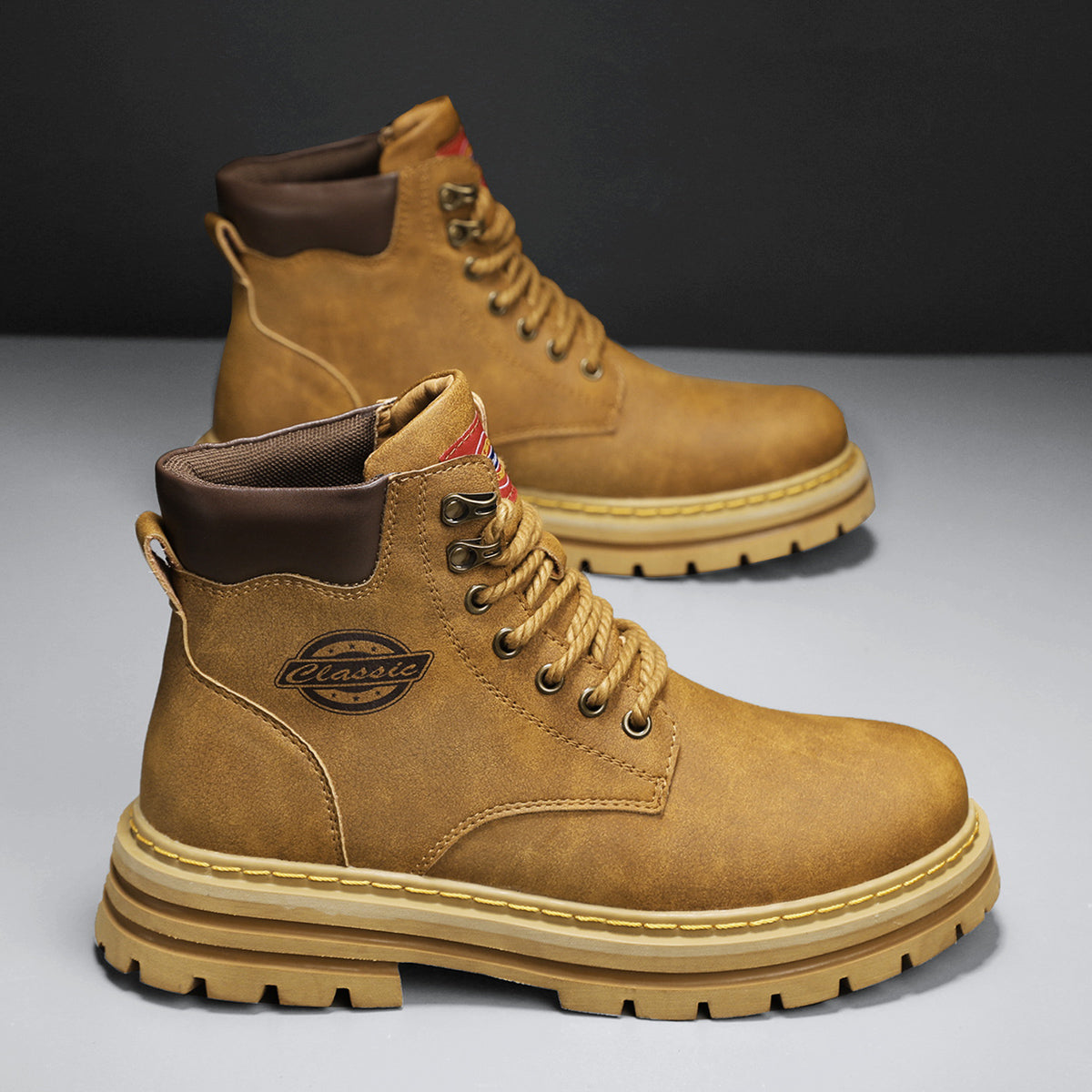Herren-Lederstiefel im britischen Stil, High-Top-Arbeitskleidung, Freizeitschuhe | 6005