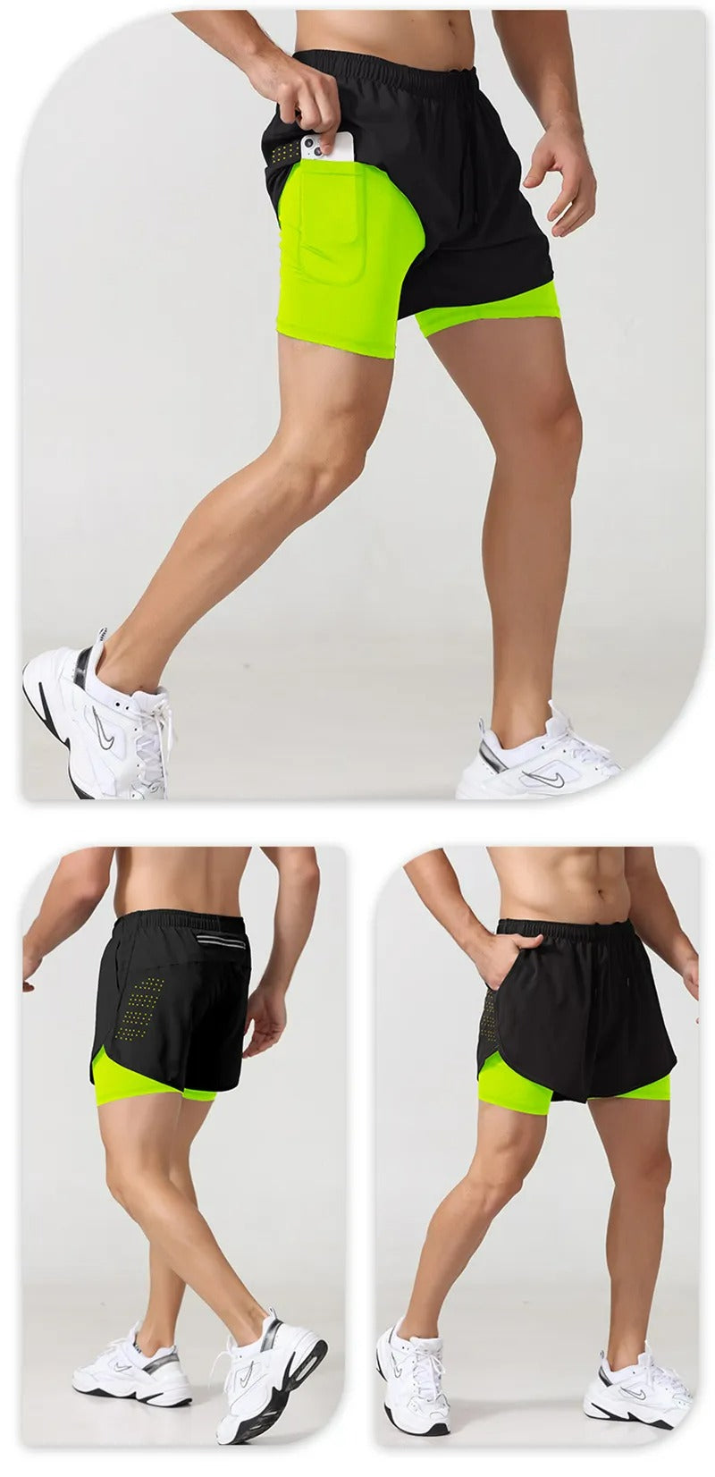 Herren-Laufshorts, schnelltrocknend, atmungsaktiv, aktive Trainings- und Übungsshorts | DK22001