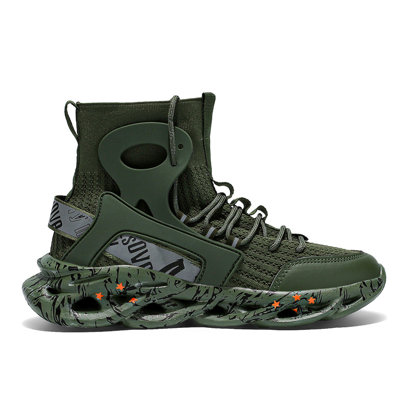 Herren High-Top Mesh Socken-Sneaker Reflektierende, atmungsaktive Outdoor-Sneaker zum Laufen und für die Freizeit | 9016