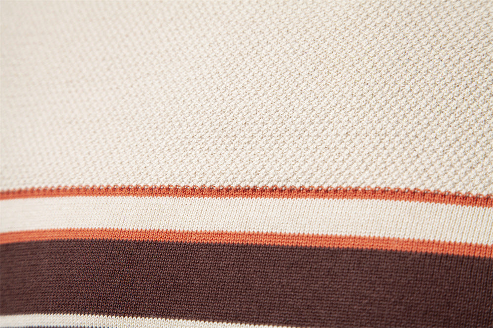 Herren Gestreifter Patchwork Strickpullover – Rundhals Casual Pullover für Herbst/Winter | SW117