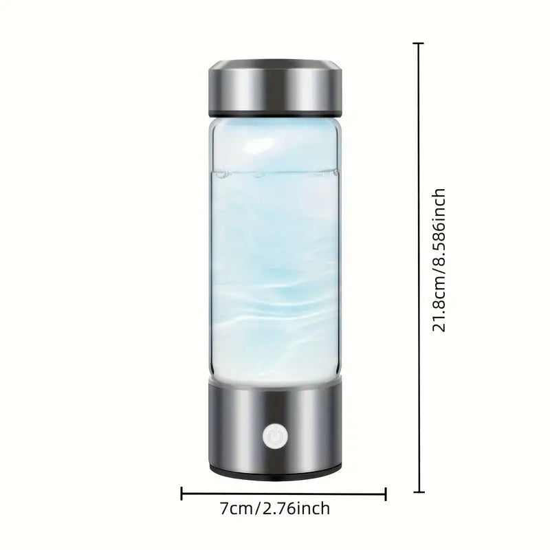 Wasserstoff-Wasserflasche – Per USB wiederaufladbar und tragbar mit Edelstahlverschluss. Verwandelt normales Wasser in wasserstoffreiche Flüssigkeit | TQ-08