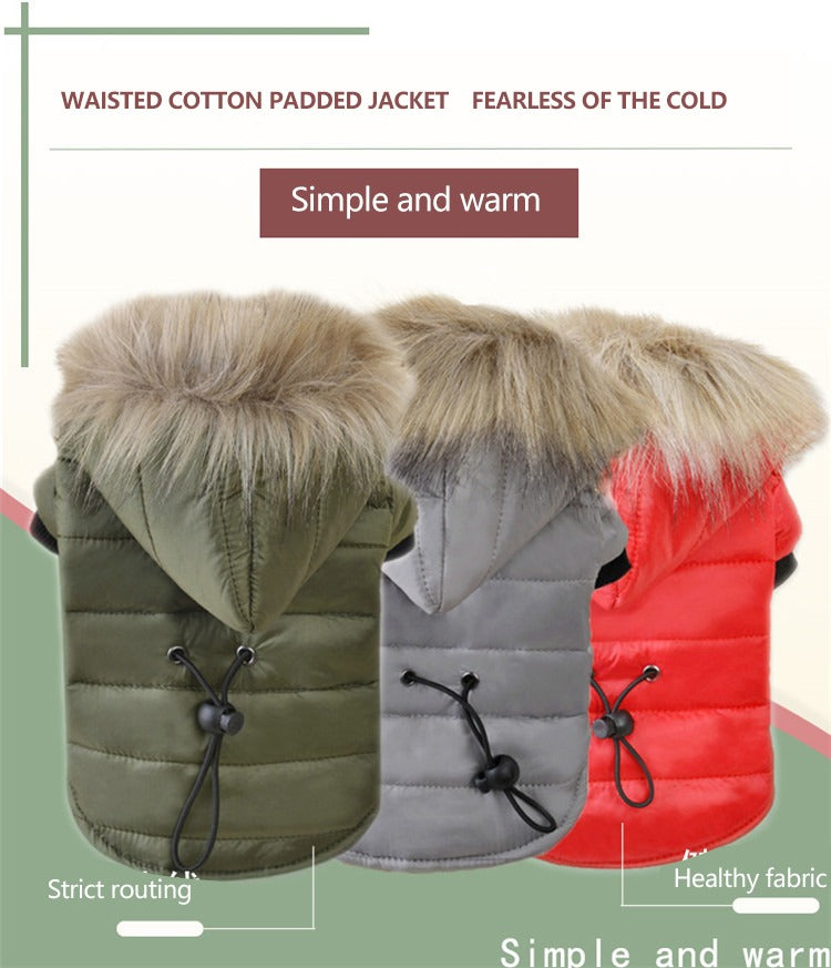 Haustierkleidung Winter Puffermantel Luxus Baumwolle Leichte warme Daunenjacke Hund Zweibein Baumwollanzug Haustierkleidung |
