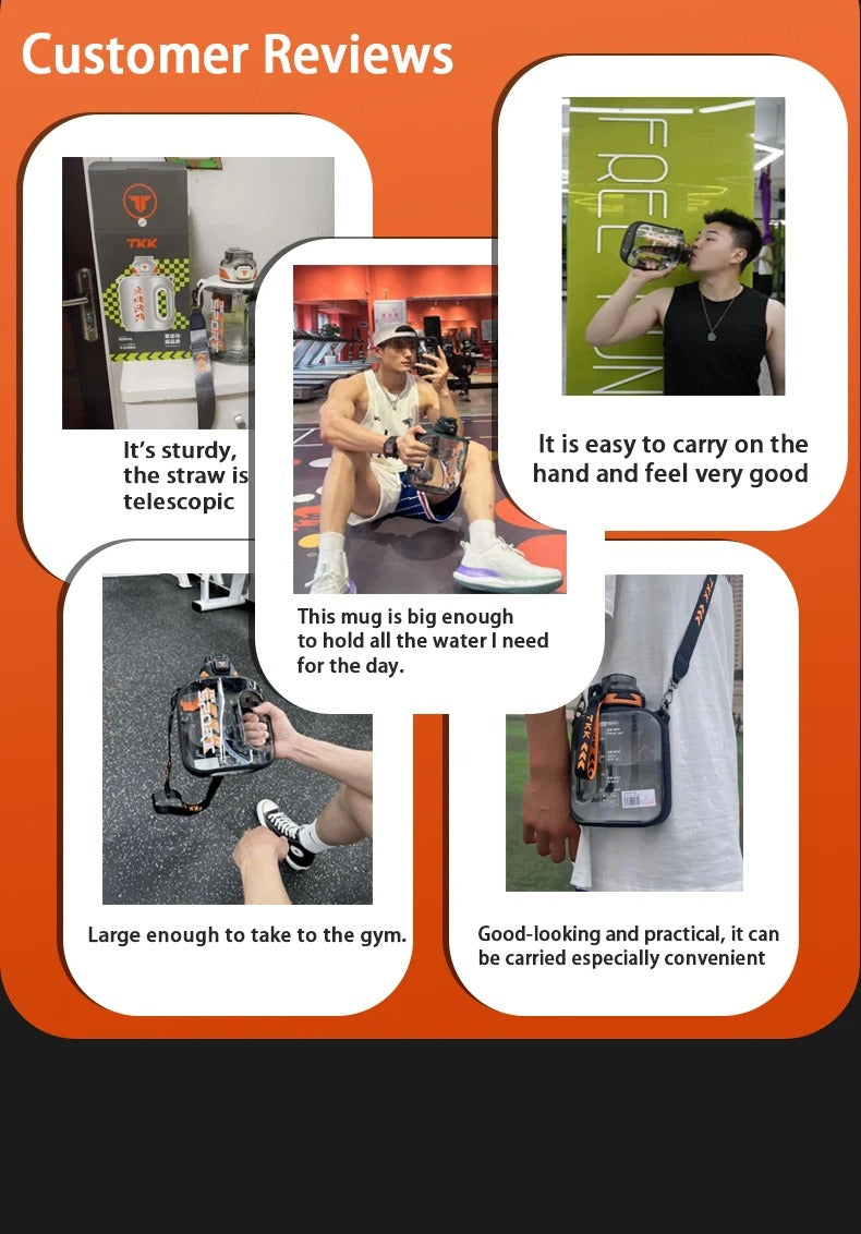 Sport-Wasserflasche TRITAN, großes Fassungsvermögen, hitzebeständig, für Outdoor-Reisen, Wasserkocher, Fitnessstudio, Fitnesskrüge | 1022