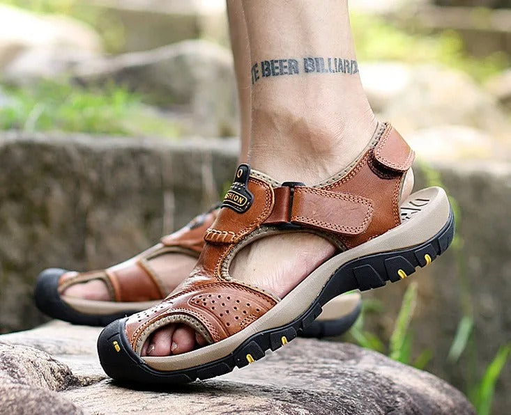 Neuankömmling Echtes Kuhleder Sommer Wandern Strand Wasser Sandalen | 7238