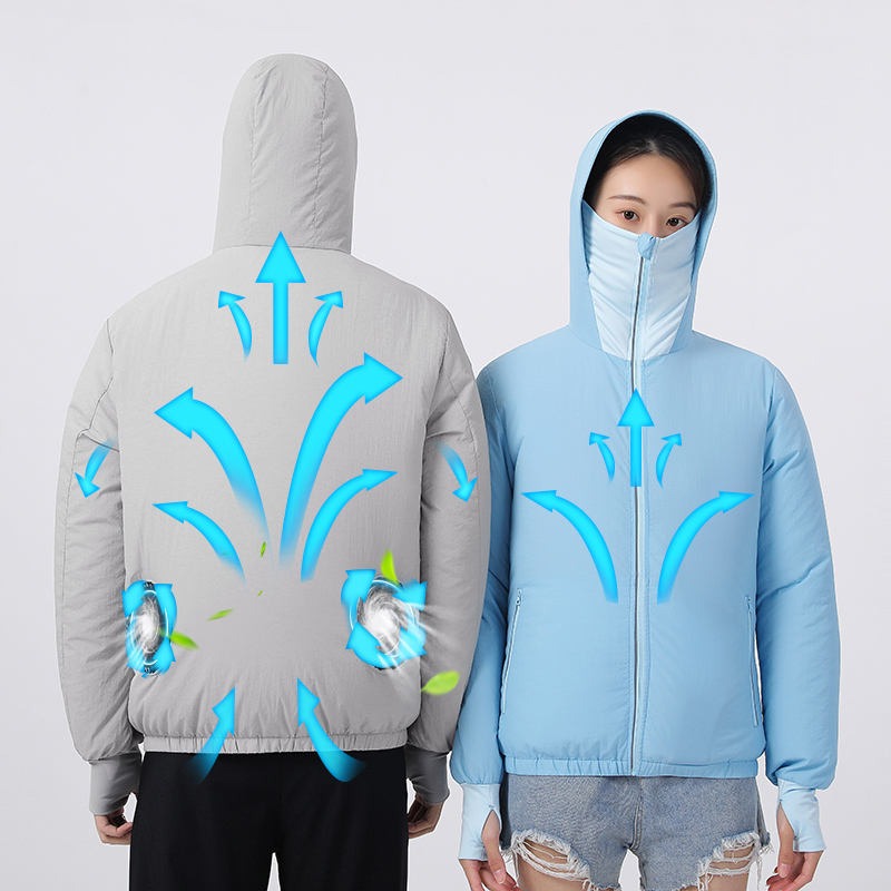 Smart Cooling Tragbare Sonnenschutzkleidung Sommer-Ventilatoranzug Klimaanlagen-Ventilatorjacke | 2362