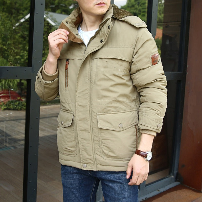Gepolsterte Parkajacke für Herren im Freien, dicke, warme Winterjacke aus Wolle, Oberbekleidung, Windjacke, Parka-Mäntel | 1133