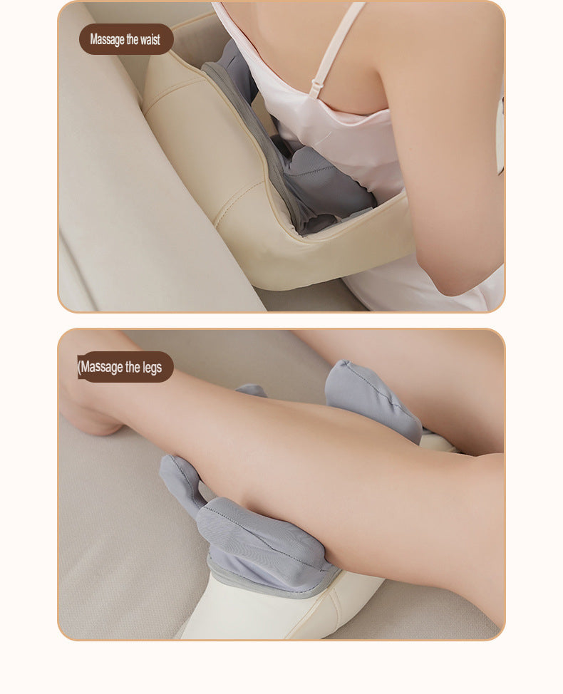 Nackenmassagegerät mit Wärme, wiederaufladbares, kabelloses elektrisches Massagekissen, Tiefenmassage zu Hause zur Muskelentspannung | AUX-WJH706