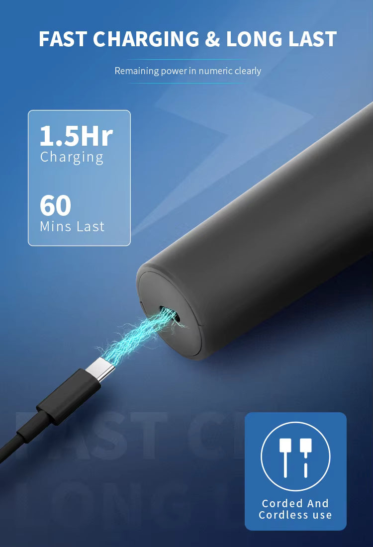 PRITECH Wasserdichter 3D-Schwimm-Bartschneider, USB-C, wiederaufladbarer Nass- und Trockenrasierer | RSM-1938