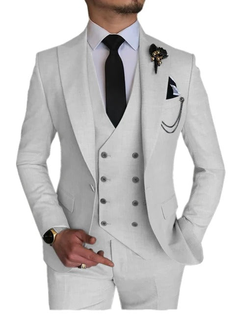 Herren 3-teiliger Anzug, maßgeschneidert, Hochzeit, Slim Fit, Business, Blazer, Jacke, Weste, Hose, Smoking | 101