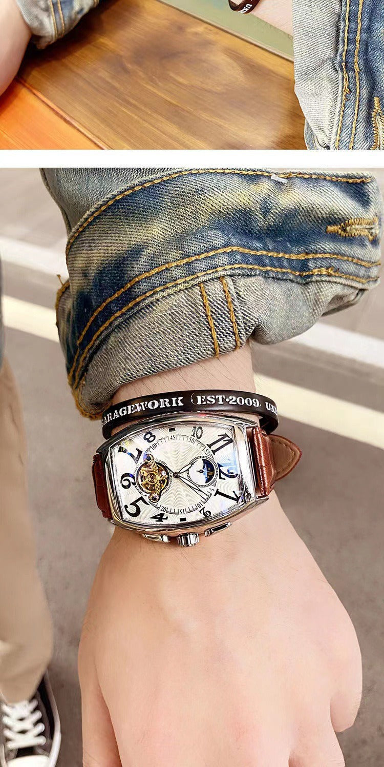 Herren Armbanduhren Mode Mondphase Tourbillon Automatische Mechanische Uhren | m186