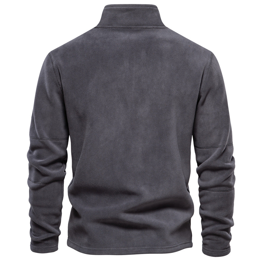 Herren Fleece Pullover Sweatshirts | Herbst-Winter 2025 Europa Mode | Half-Zip Stehkragen Tops | HD08