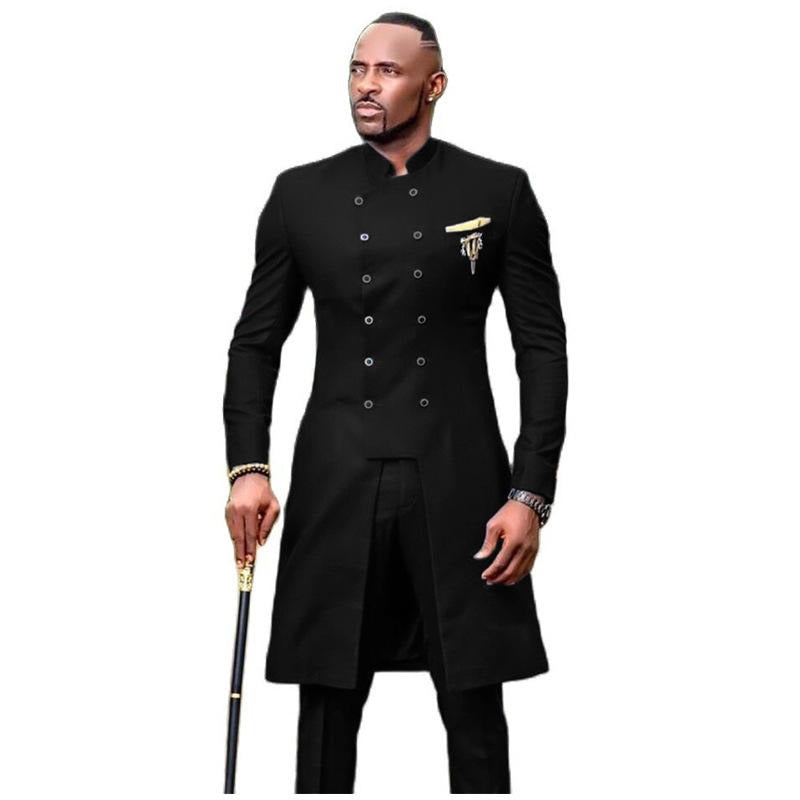 Herren Zweireiher Smoking Anzug Hochzeit Bräutigam Slim Jacke + Hose | 1873
