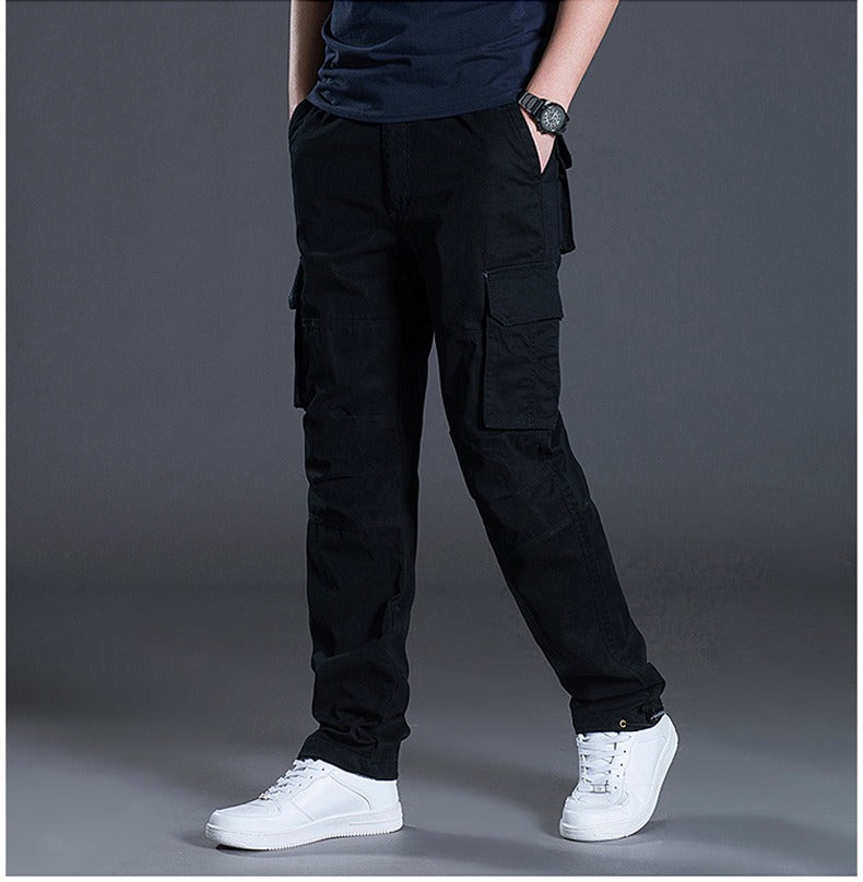 Herren Cargohose Casual Multi Pockets Militär Taktische Lange Hose Outwear Gerade Winterhose | J117