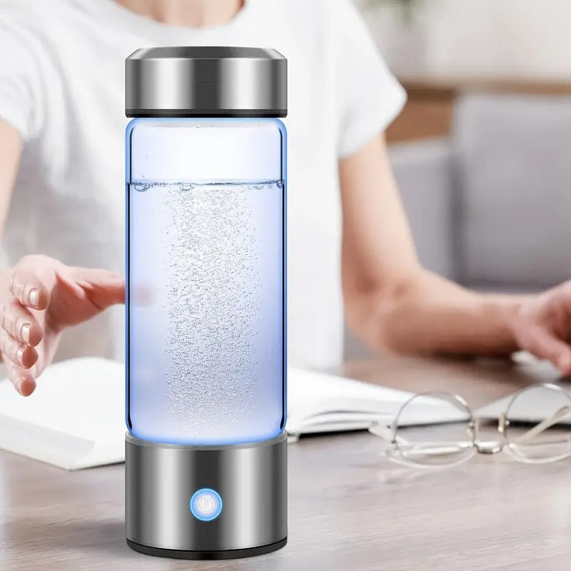 Wasserstoff-Wasserflasche – Per USB wiederaufladbar und tragbar mit Edelstahlverschluss. Verwandelt normales Wasser in wasserstoffreiche Flüssigkeit | TQ-08