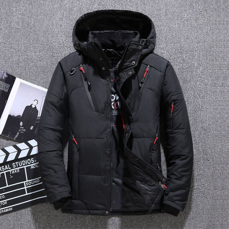 Herren Parka Entendaunenjacke Wintermantel Dicke Kapuze Puffer Wanderwarme Jacke | 1987