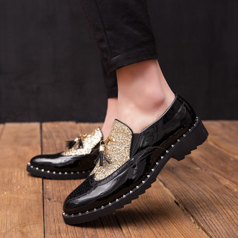 Elegante Herrenschuhe aus echtem Leder im Brautdesign