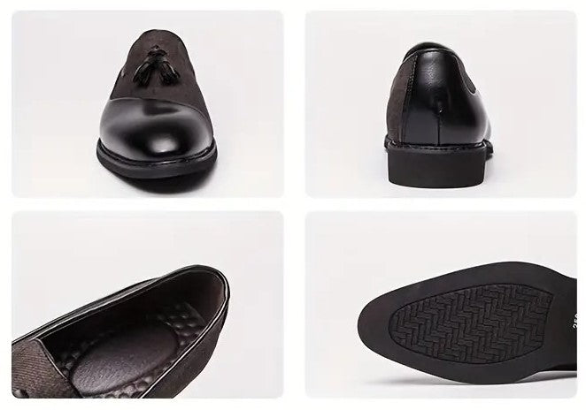 Herren Vintage Slipper mit Quaste, bequeme, rutschfeste Gummisohle, Freizeitschuhe | 1109-58