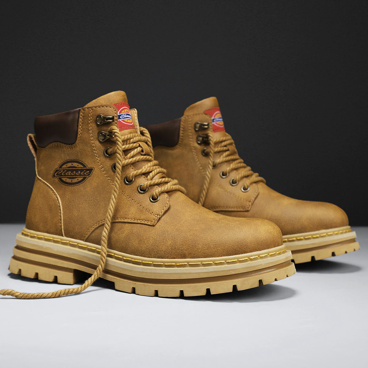 Herren-Lederstiefel im britischen Stil, High-Top-Arbeitskleidung, Freizeitschuhe | 6005