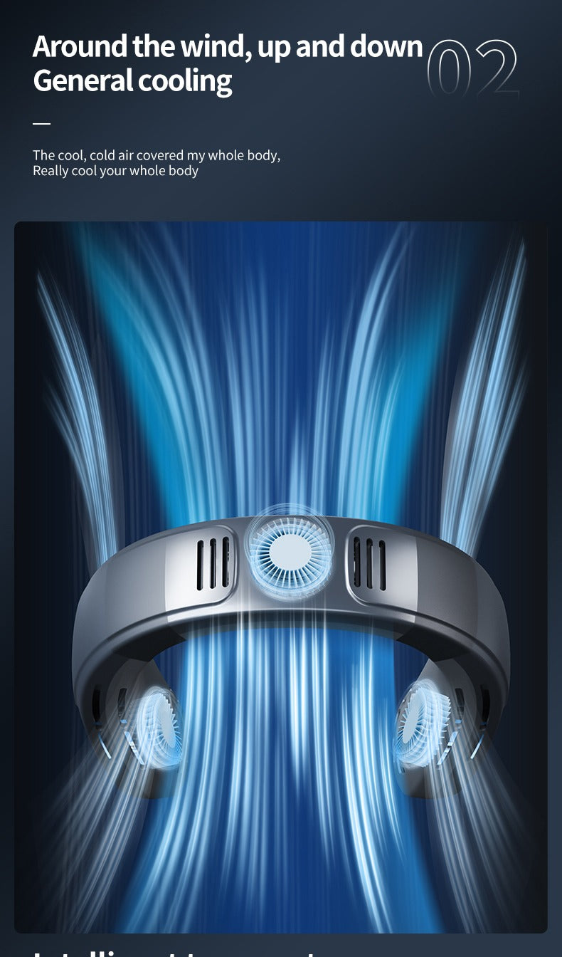 Intelligente Digitalanzeige Sommer-Nackenventilator USB-Handheld Leise Multifunktionale Mini-Klimaanlage ohne Flügel | WY-F21
