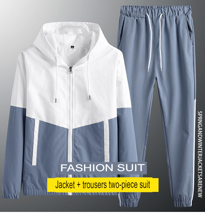Herren Trainingsanzug Jogging Set 2-teilig Gym Fitness Winddicht Sweat Suit Jacken Set | TZ7801