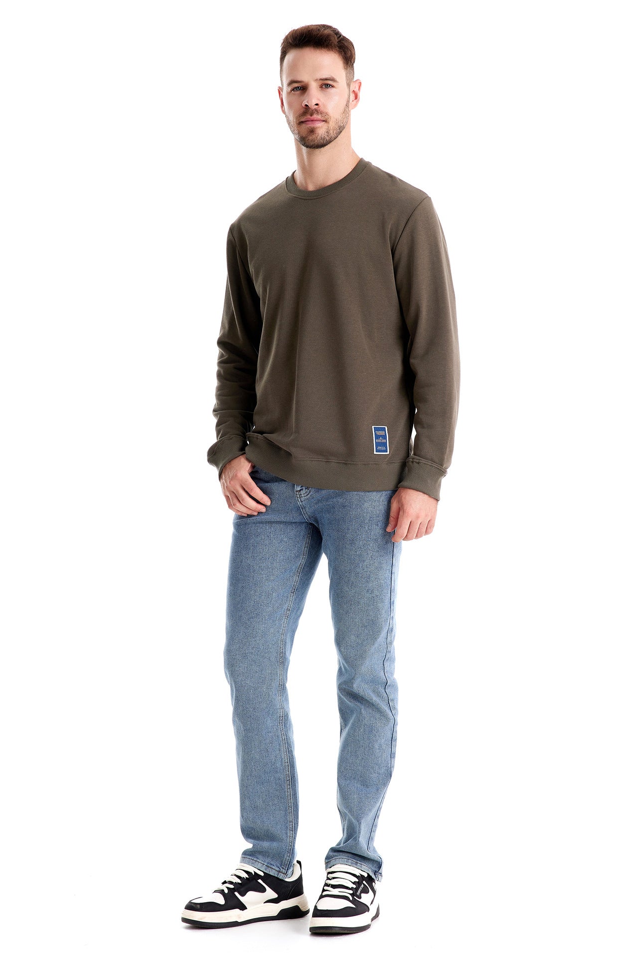 Winterdicker Pullover mit Rundhalsausschnitt, einfarbig, langärmelig, warm, schmaler Pullover | HD156