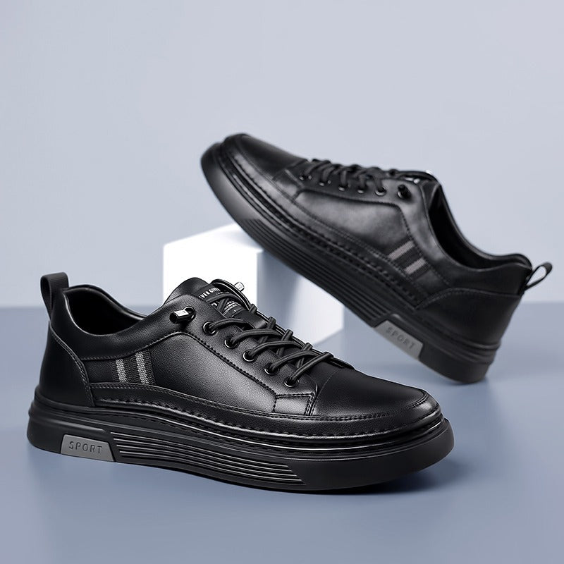 Leder-Sneakers, lässig, spitze Zehenpartie, bequem, atmungsaktiv, Schnürschuhe | L8081