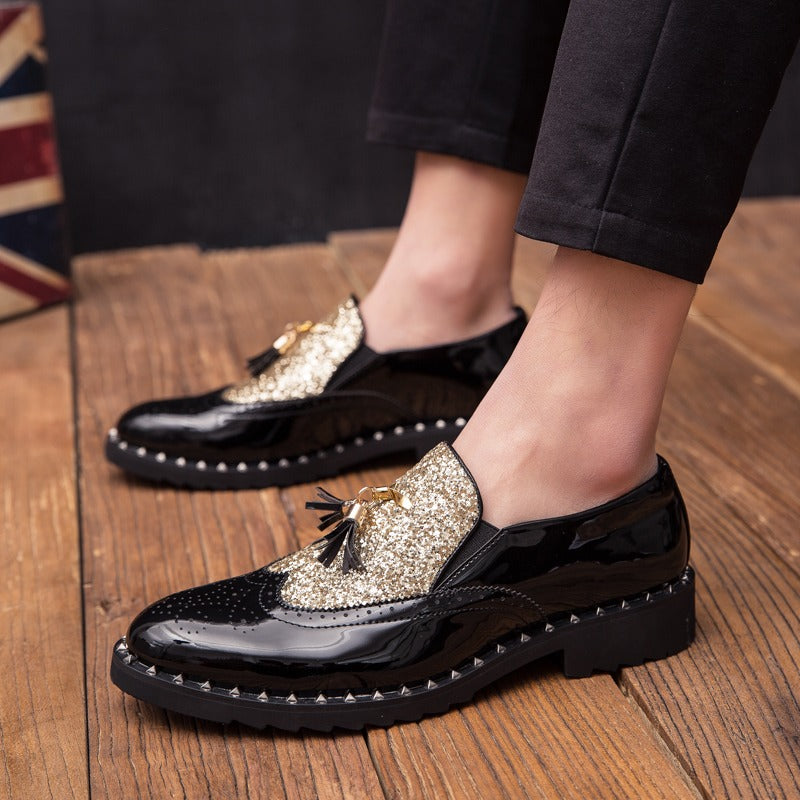Elegante Herrenschuhe aus echtem Leder im Brautdesign