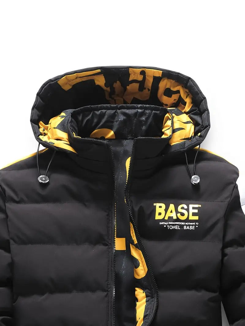 Herren Pufferjacke mit Kapuze, lässige Regular Fit Wintermantel Daunenjacke | 2021/TL