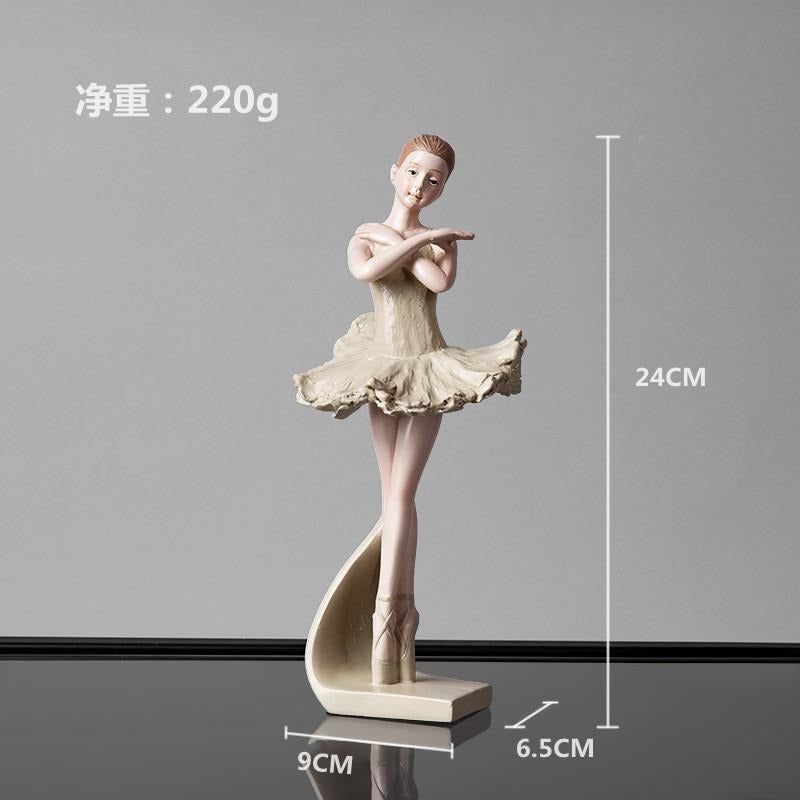Moderne Ballettmädchen-Figur aus Kunstharz, elegante Skulptur für Heimdekoration und Geschenke | RRW2030
