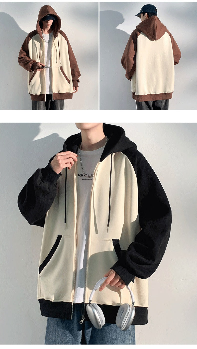 Lässige Strickjacke mit Reißverschluss für Herren, gewebtes Sport-Hoodie-Sweatshirt | JQN-3243