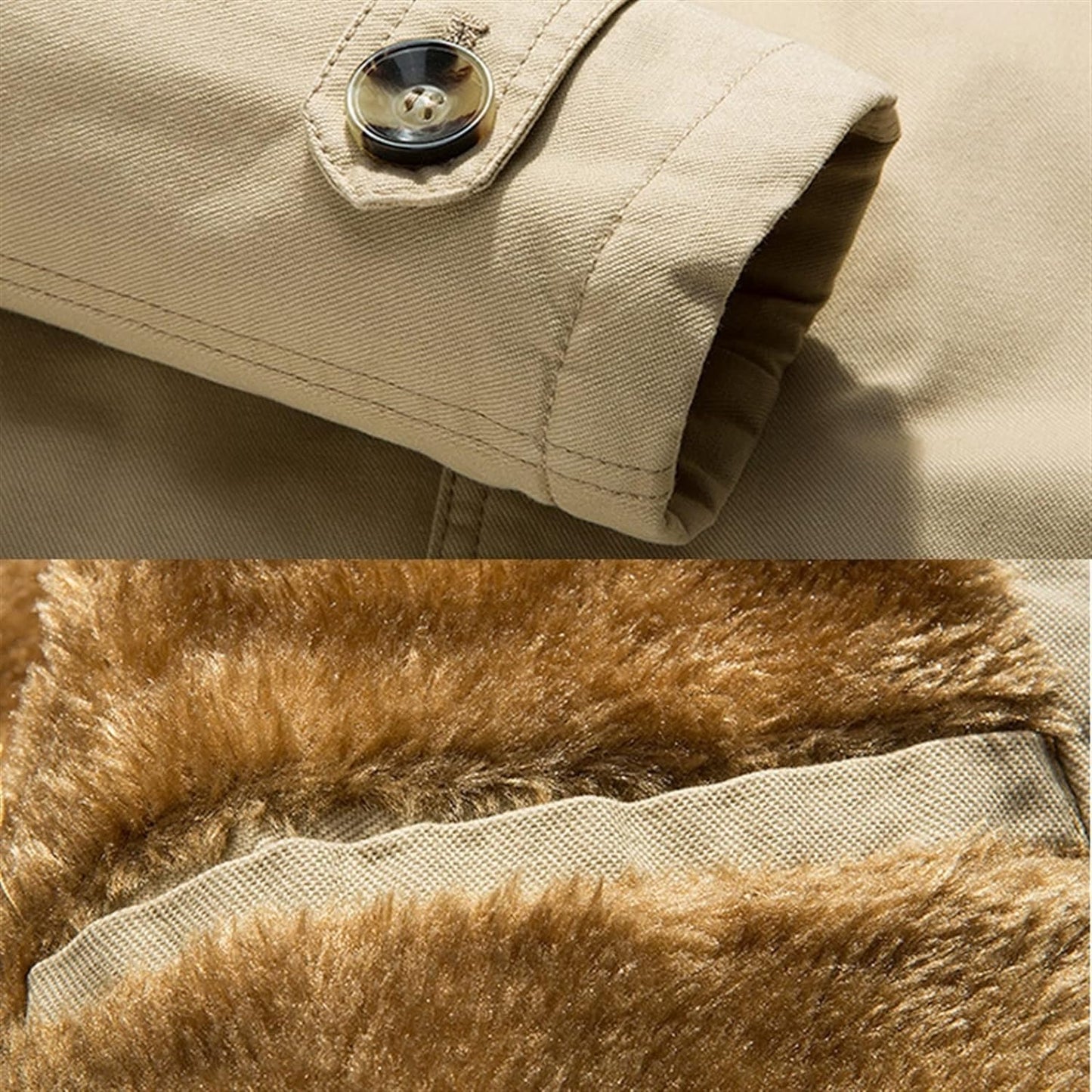 Herrenjacke Warmer Winter Trenchcoat Business Casual Smart Button Windbreaker Blazer