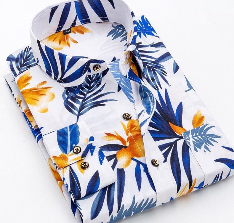 Hochwertiges, langärmliges Business-Hemd mit Button-Down-Karomuster aus Polyester | CY116