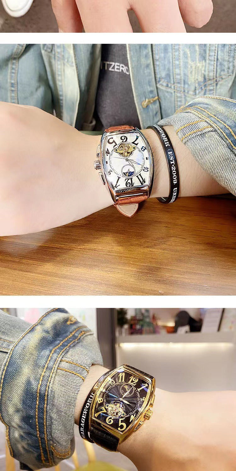 Herren Armbanduhren Mode Mondphase Tourbillon Automatische Mechanische Uhren | m186
