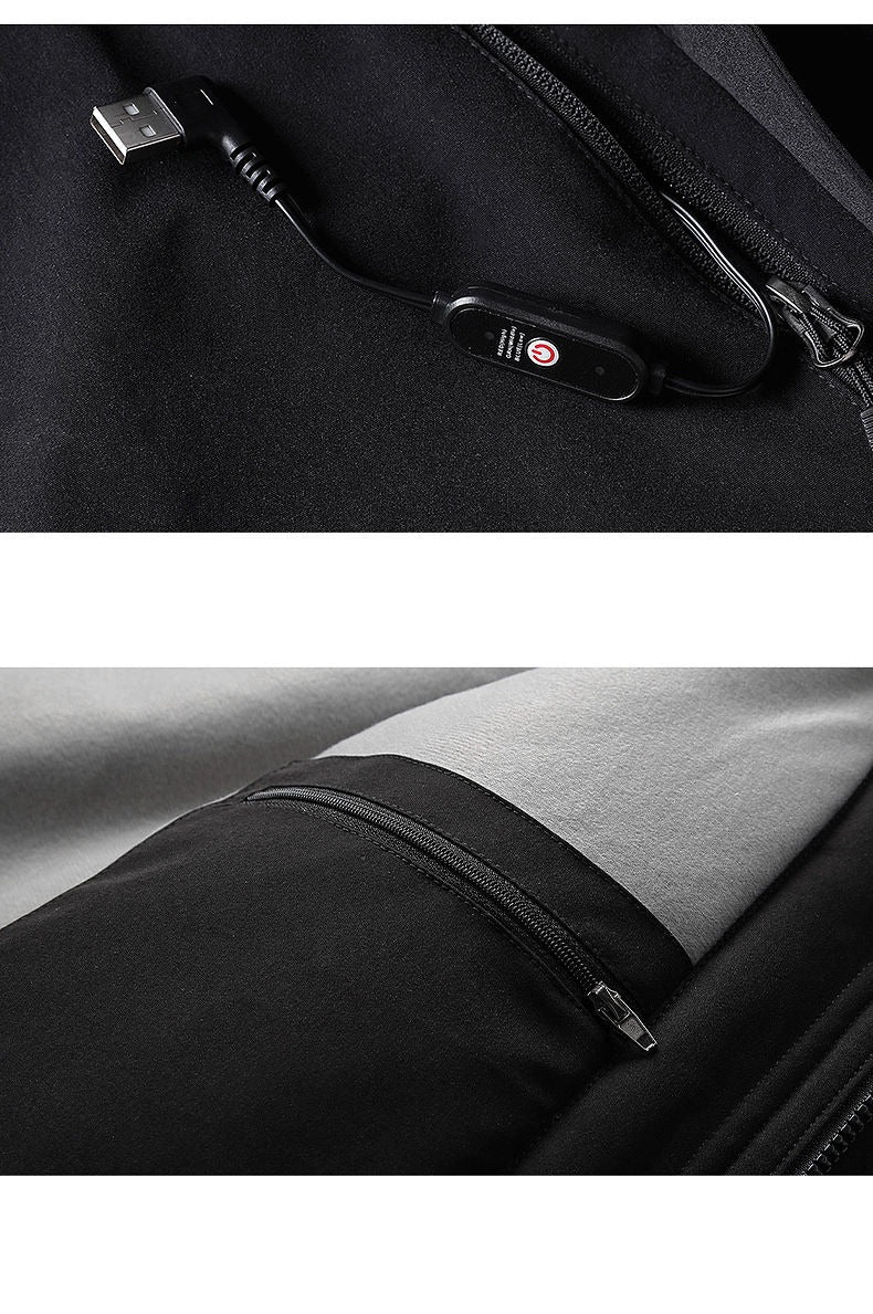 Herren USB-Elektroheizung Winter Fleece-Innenjacke Mäntel Dicke warme lässige USB-beheizte Premiumjacke | 993