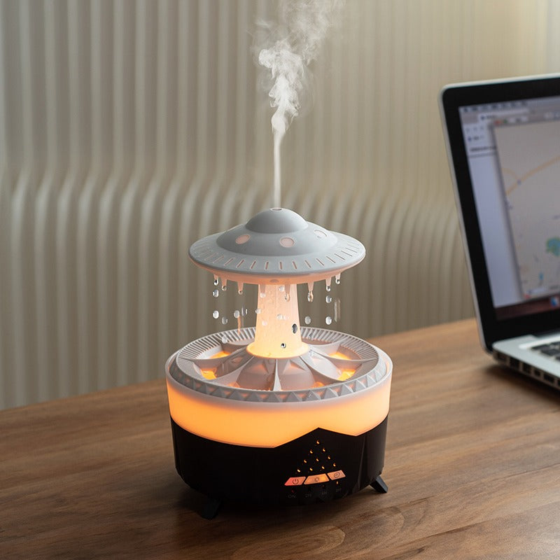 Fernbedienung Regentropfenwolke Luftbefeuchter 7 Farben LED Lampe UFO Aroma Diffusoren | X01