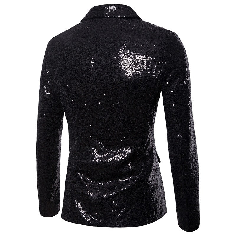 Herren Performance Blazer Pailletten Anzugjacke Fit Hochzeitsmantel | X36-X20